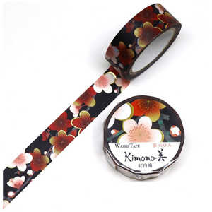 カミイソ産商 カミイソ kimono美紅白梅 15mmx7m GR-1043 カミイソ産商 カミイソ kimono美紅白梅 15mmx7m GR-1043