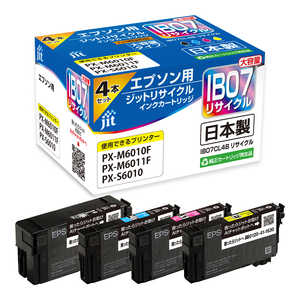 ジット エプソン EPSON： 4色パック IB07CL4B 対応 リサイクルインク 目印：マウス JIT-EIB074PB