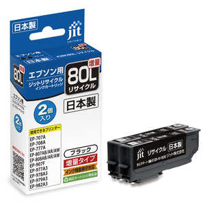 エプソン EPSON:ICBK80L プリンターインク ブラック ジット リサイクルインク カートリッジ目印:とうもろこし JIT-AE80BL2P エプソン EPSON:ICBK80L プリンターインク ブラック ジット リサイクルインク カートリッジ目印:とうもろこし JIT-AE80BL2P