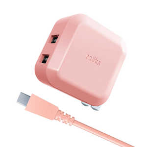 ラディウス 2Port USB AC Adapter + Micro USB Cable RK-ADA01P ピンク [約1.0m]