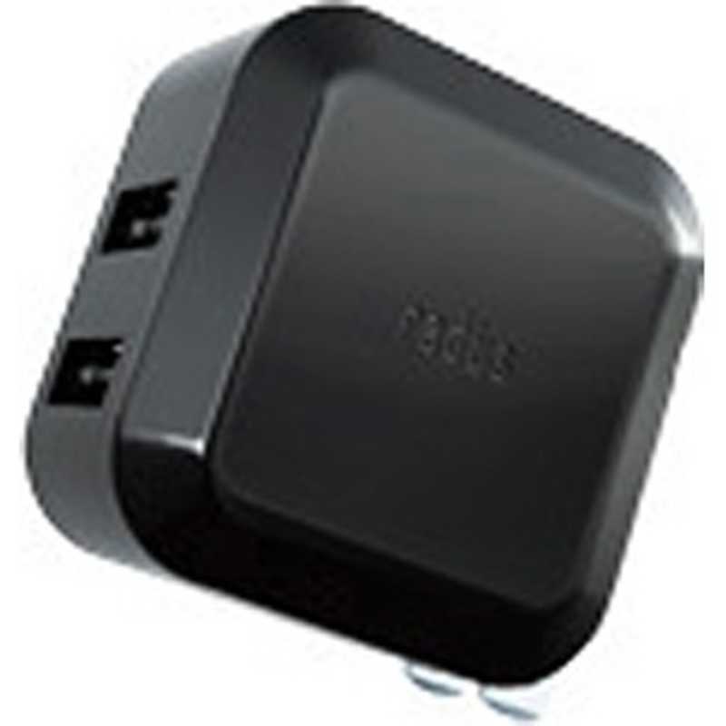 ラディウス ラディウス タブレット/スマートフォン対応｢USB給電｣AC-USB充電器 2.4A(2ポート) RK-ADA02K RK-ADA02K
