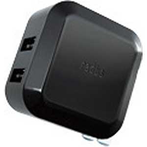 ラディウス タブレット/スマートフォン対応｢USB給電｣AC-USB充電器 2.4A(2ポート) RK-ADA02K