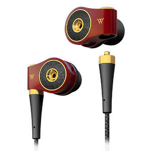 ラディウス 有線イヤホン カナル型［φ3.5mm ミニプラグ］ バーガンディー レッド HP-TWF41