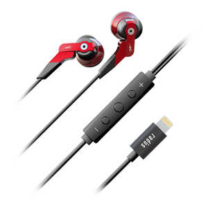 ラディウス イヤホン カナル型 レッド [ライトニング端子] HP-NHL11