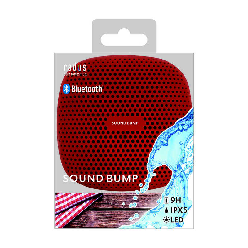 ラディウス ラディウス Bluetoothスピーカー SOUND BUMP レッド  SP-S10BTR SP-S10BTR