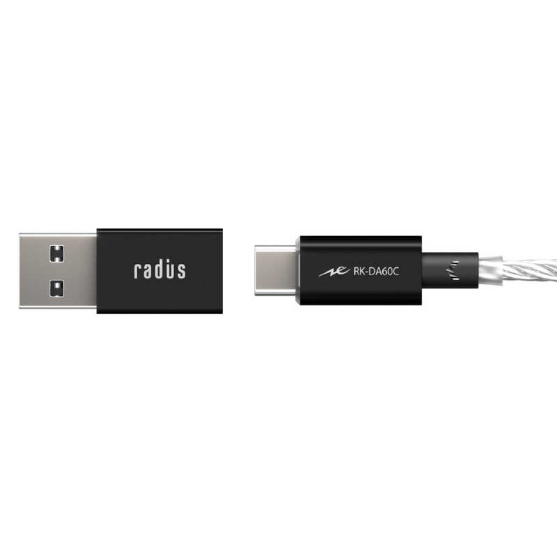 ラディウス ラディウス 小型ポータブルDACアンプ(USB Type-C、φ3.5mm stereo mini jack) ブラック [ハイレゾ対応 /DAC機能対応] RK-DA60CK RK-DA60CK