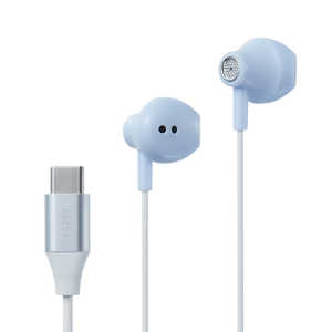 ラディウス TypeC直結イヤホン シアン ［リモコン・マイク対応］ HP-NEL12CC