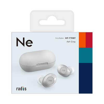 ラディウス 完全ワイヤレスイヤホン Ash Gray [ リモコン・マイク 対応