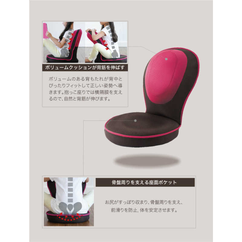 プロイデア プロイデア 背筋がGUUUN美姿勢座椅子コンパクト ピンク 0070263301 0070263301