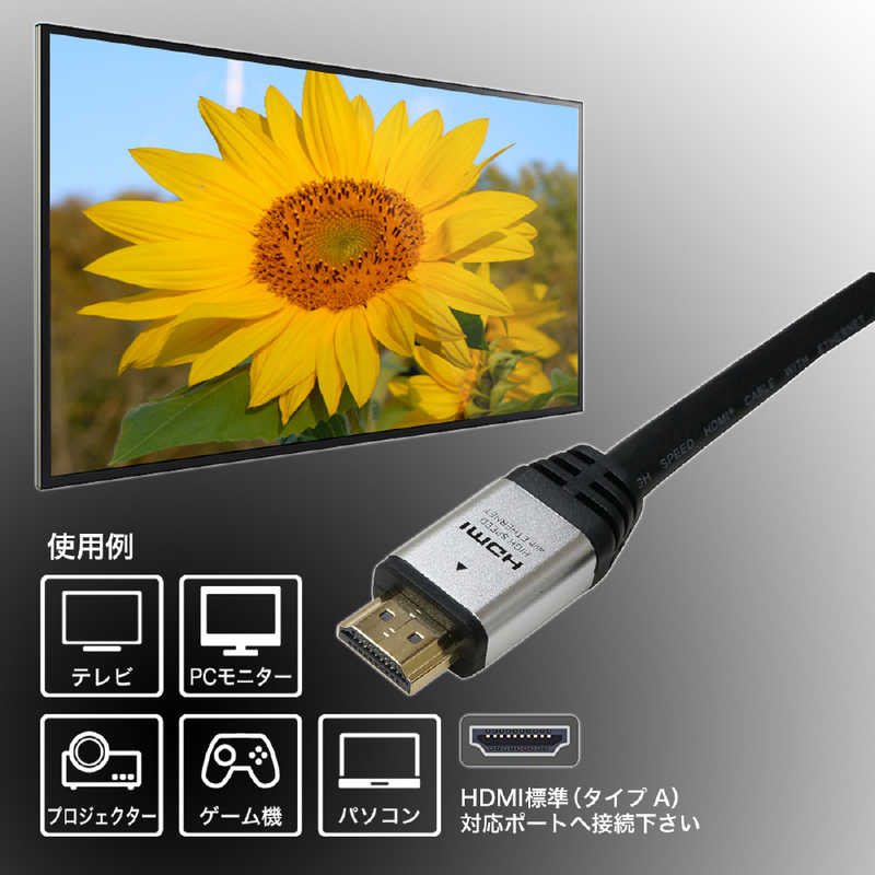 ホーリック ホーリック HDMIケーブル シルバー [15m /HDMI⇔HDMI /スタンダードタイプ /4K対応] HDM150-116SV シルバｰ HDM150-116SV シルバｰ