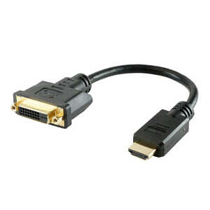 ホーリック HORIC HDMI-DVI変換アダプタ 10cm HDMIオス-DVIメス 1cm DVFHD01166BK