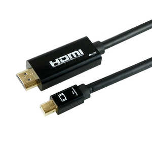 ホーリック 映像変換ケーブル ブラック [HDMI⇔miniDisplayPort /1m] MDPHD10-175BK