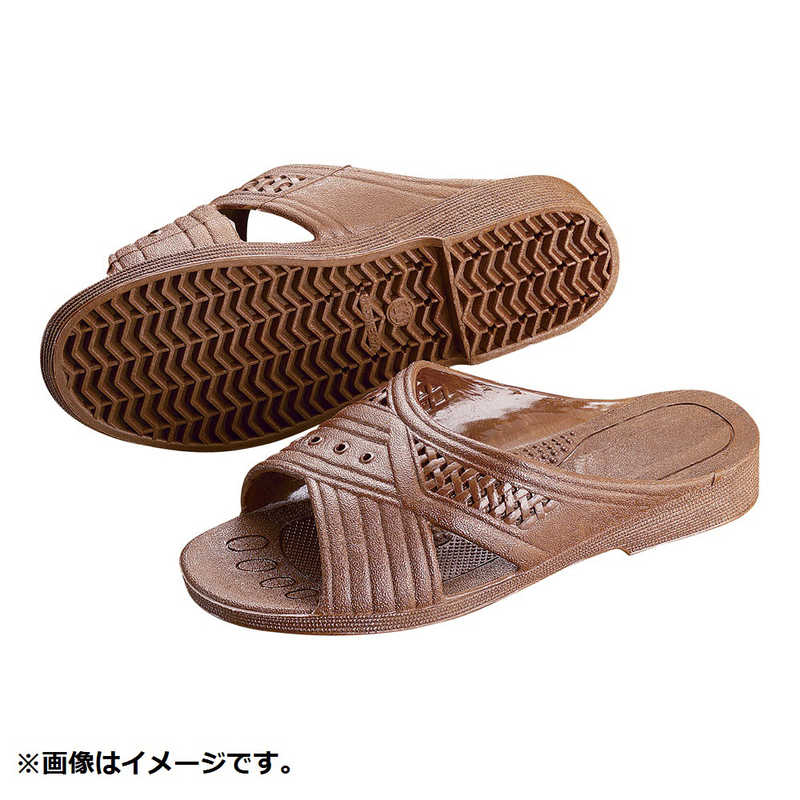 アスカ商事 紳士シャワーサンダル 前あき SSV3908 チョコ L
