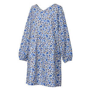 レップ カッポウギ(割烹着) キルッコ2 北欧風植物柄 Vネック ブルー REP-556900 REP556900 レップ カッポウギ(割烹着) キルッコ2 北欧風植物柄 Vネック ブルー REP-556900 REP556900