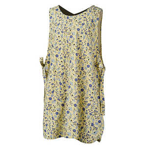 レップ エプロン フラワーリーブス フラワー・リーフモチーフ サイドをリボンで結ぶデザイン 体型カバー イエロー (YE) REP-573501 REP573501