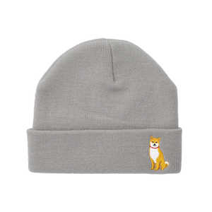 フレンズヒル 刺繍ニット帽 シバオスワリニット グレイ フレンズヒル 刺繍ニット帽 シバオスワリニット グレイ