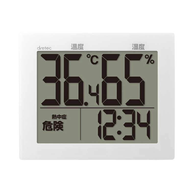 ドリテック 大画面温湿度計 O-503WT 【送料無料（一部地域を除く）】 ホワイト スペシャルオファ
