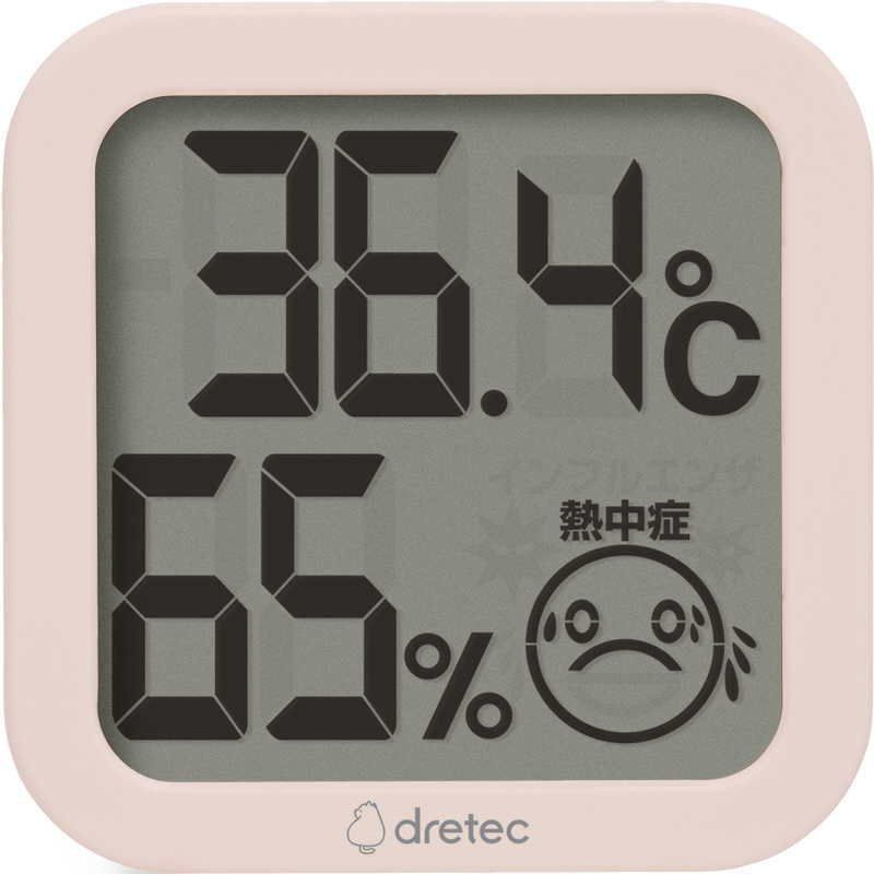 ドリテック ドリテック デジタル温湿度計 ピンク PK ［デジタル］ O421 O421