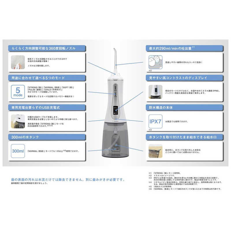 ドリテック ドリテック 口腔洗浄器 ジェットクリーン FS-100WT FS-100WT