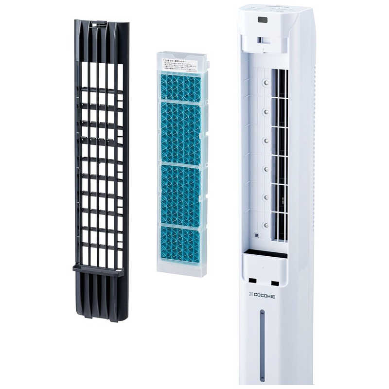 【10%還元】【瞬間ミストで-12℃体感！クール＆しっとり快適空間へ】ショップジャパン ここひえタワー CCHTW2WS  省エネタワー型クーラー  19,800円（税込）