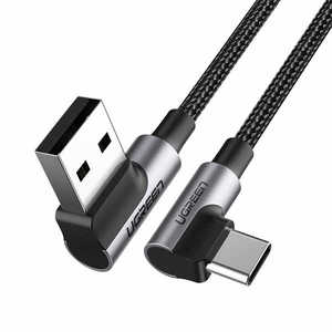 UGREEN UGREENUSB-C (オス) To USB 2.0 A (オス) 3A データケーブル (L字型タイプ) 2m 20857