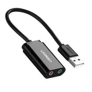 UGREEN UGREEN USB 2.0 3.5mmミニジャック対応オーディオ変換アダプタ― ブラック 30724