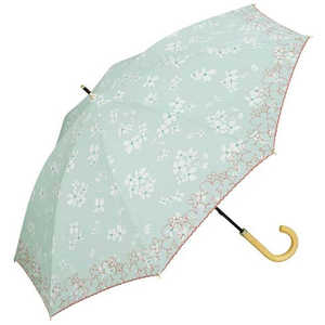 ワールドパーティー 日傘 長傘 T/Cフラワープリントスカラップ Wpc. [ 晴雨兼用傘 / 50cm ] ミント 81-38083-101