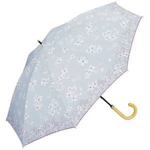 ワールドパーティー 日傘 長傘 T/Cフラワープリントスカラップ Wpc. [ 晴雨兼用傘 / 50cm ] サックス 81-38083-101