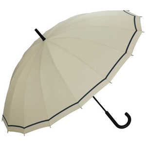 ワールドパーティー 雨傘 長傘 UNISEX 16K アンブレラ [ 晴雨兼用傘 / 60cm ] ベージュシングルライン UX02-078-001