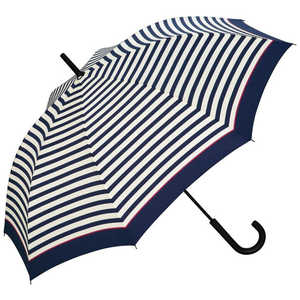 ワールドパーティー 雨傘 長傘 UNISEX WIND RESISTANCE Wpc. [ 晴雨兼用傘 / 65cm ] ピンクラインボーダー UX03-038-001