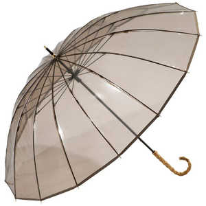 ワールドパーティー 長傘 雨傘 ビニール傘 16K プラスティックパイピング [ 60cm ] ブラウン PT-054-001