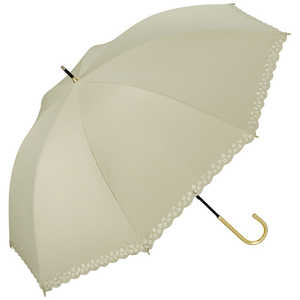 ワールドパーティー 日傘 長傘 遮光 フラワーカットストライプ [ 晴雨兼用傘 / 55cm ] ベージュ 81-14795-101