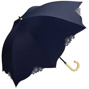 ワールドパーティー 日傘 長傘 遮光 ドーム リムフラワー [ 晴雨兼用傘 / 55cm ] ネイビー 81-12113-101