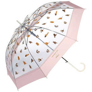 ワールドパーティー 雨傘 ビニール傘 長傘 沖昌之さん×Wpc. プラスティックアンブレにゃん [ 60cm ] ピンク PT-OM04-001