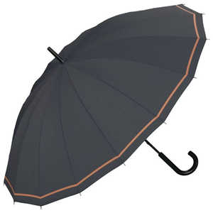 ワールドパーティー 雨傘 長傘 UNISEX 16K Wpc. [ メンズ / 60cm ] チャコールシングルライン UX02-363-001