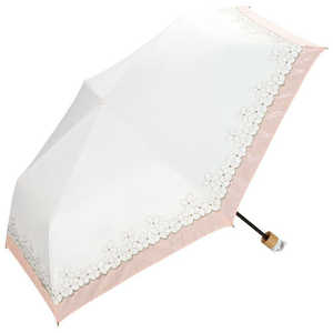 ワールドパーティー 日傘折＿Wpc. 遮光リムオーガンジーフラワー刺繍mini OF wpc ［日傘 /レディース /50cm］ 801-18481-102