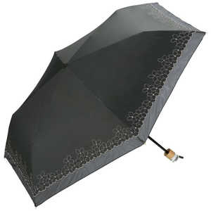 ワールドパーティー 日傘折＿Wpc. 遮光リムオーガンジーフラワー刺繍mini BK wpc ［日傘 /レディース /50cm］ 801-18481-102