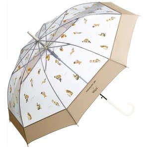 ワールドパーティー 雨傘 長傘 ビニール傘 沖昌之×Wpc. プラスティックアンブレにゃん [レディース / 61cm ] ベージュ PT-OM05-001