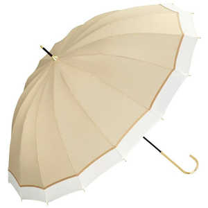 ワールドパーティー 雨傘長＿Wpc.16本骨切り継ぎラインBE ［雨傘 /レディース /54cm］ 8297-04-001