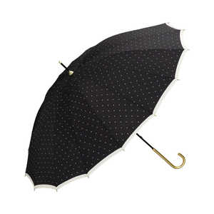 ワールドパーティー 雨傘 長傘 16本骨ピンドット Wpc. [ レディース / 55cm ] ブラック 6711-04-001