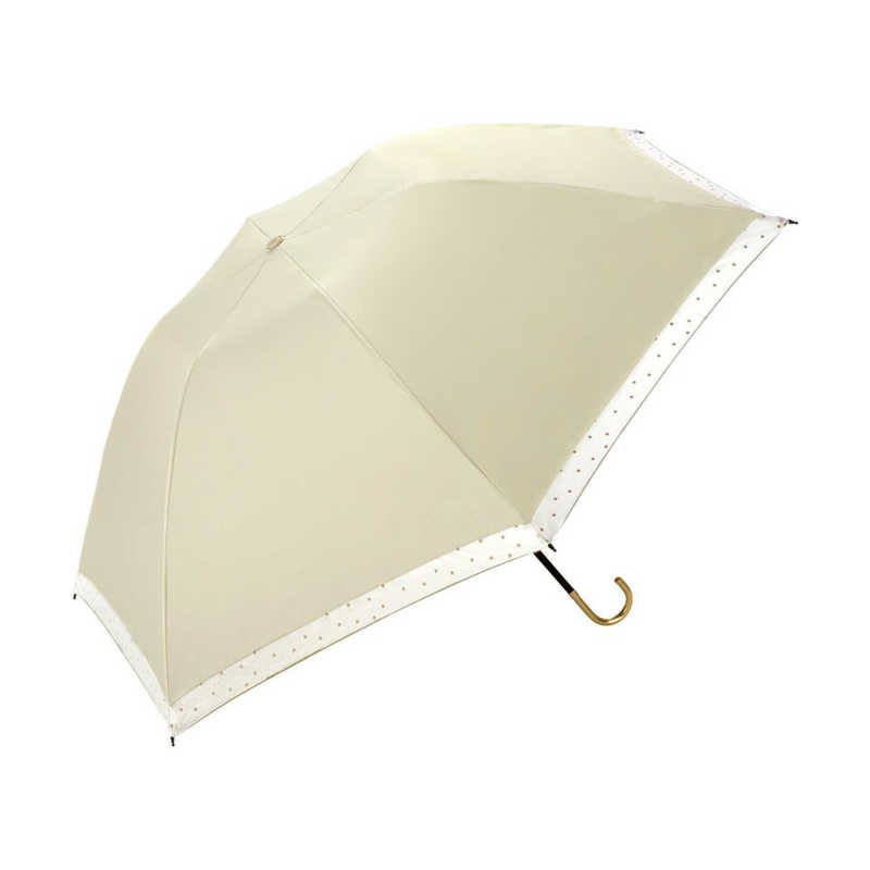 ワールドパーティー ワールドパーティー 日傘 折りたたみ傘 遮光バードケージ リムオーガンジードット ミニ(ベージュ) 80114095 80114095