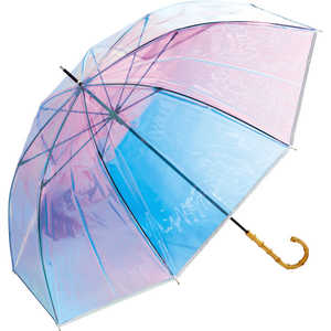 ワールドパーティー 雨傘 ビニール傘 バンブーパイピング シャイニーアンブレラ(シルバー)  PT044