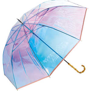 ワールドパーティー 雨傘 ビニール傘 バンブーパイピング シャイニーアンブレラ(ピンク)  PT045