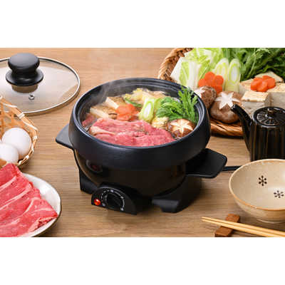 アビテラックス 電気グリル鍋 ブラック -K ［プレート2枚］ APN10G の