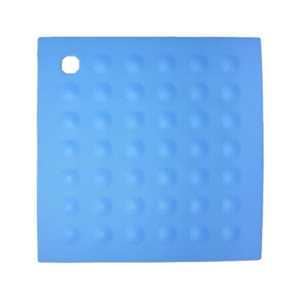 ユーロキッチン シリコンホットパッド 鍋つかみ 鍋敷き ビンオープナー 四角 ブルー 17.5×17.5×0.5cm EURSHPSBL
