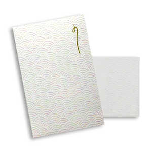 フタバ 箔ぽち袋メッセージカード付き (ROKKAKU) 伝統柄シリーズ「なみ」3枚入 PB00401