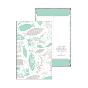 フタバ 箔押しポチ袋 (ROKKAKU) Cat Art Collectionシリーズ「fish」2枚入 R0082501