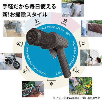 スパイサー SPICERR ポケッタブル高圧洗浄機 ホワイト SWU-201-WH の