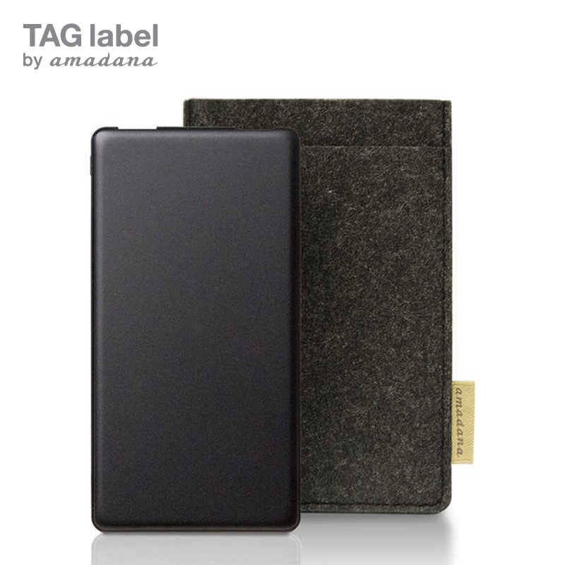 TAG label by amadana TAG label by amadana スマートフォン対応 [USB給電] モバイルバッテリー ブラック [10000mAh /USB PD対応･QC対応 /3ポート /充電タイプ] AT-MBA100PD-BK AT-MBA100PD-BK