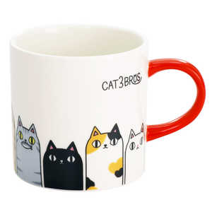 セラミック藍 猫3兄弟マグカップ 背のび 23121 セラミック藍 猫3兄弟マグカップ 背のび 23121